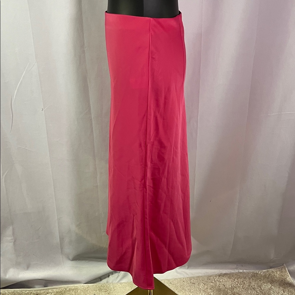 Rachel Zoe Pink Satin Midi Skirt - Picture 3 of 15